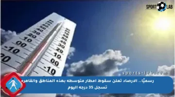 رسميًا.. الأرصاد تعلن سقوط أمطار متوسطة بهذه المناطق والقاهرة تسجل 35 درجة اليوم
